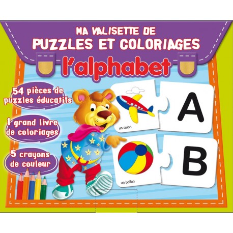 Ma valisette de puzzles et coloriages l'alphabet