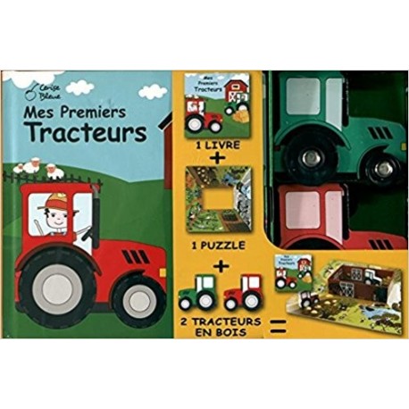 Mes premiers tracteurs - Avec 1 puzzle + 2 tracteurs en bois
