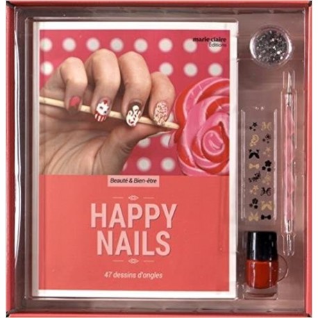 Happy Nails - Coffret livre + vernis + Dotting tool + glitters + stickers (