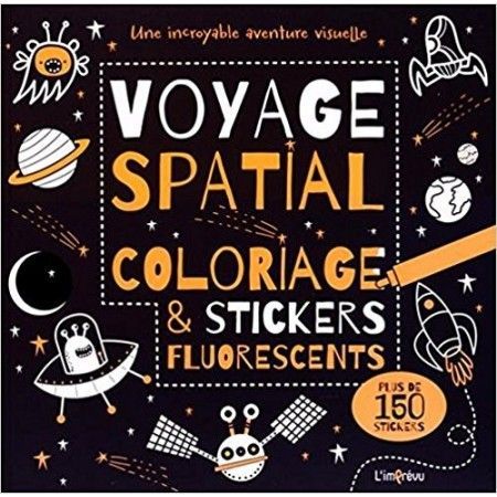 Voyage spatial : Coloriage et stickers fluorescents