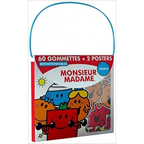 Monsieur Madame sport : 60 gommettes repositionnables et 2 posters