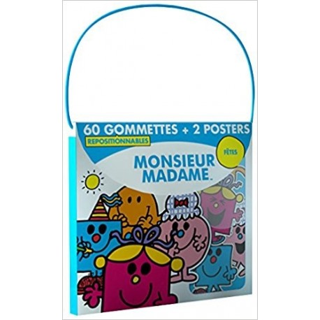 Monsieur Madame Fête : 60 gommettes repositionnables + 2 posters