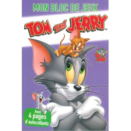 Mon bloc de jeux Tom and Jerry avec 4 pages d'autocollants