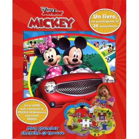 Mickey - Coffret Livre + Puzzle + 20 autocollants