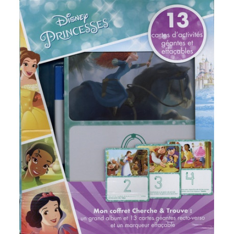 Disney Princesses - Avec 1 feutre, 13 cartes d'activités géantes effaçables