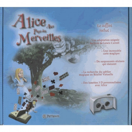 Alice au Pays des Merveilles - Coffret avec une carte magique, des stickers et des lunettes 3D