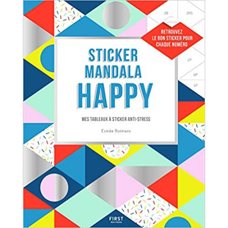 Sticker mandala happy - Mes tableaux à sticker anti-stress