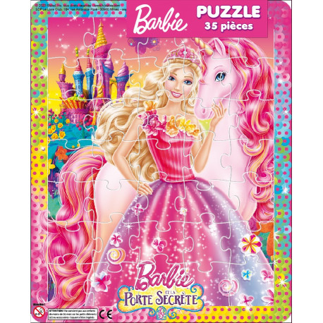Puzzle 35 pièces Barbie et la Porte Secrète (licorne), JEUNESSE, PUZZLE -  Maxilivres