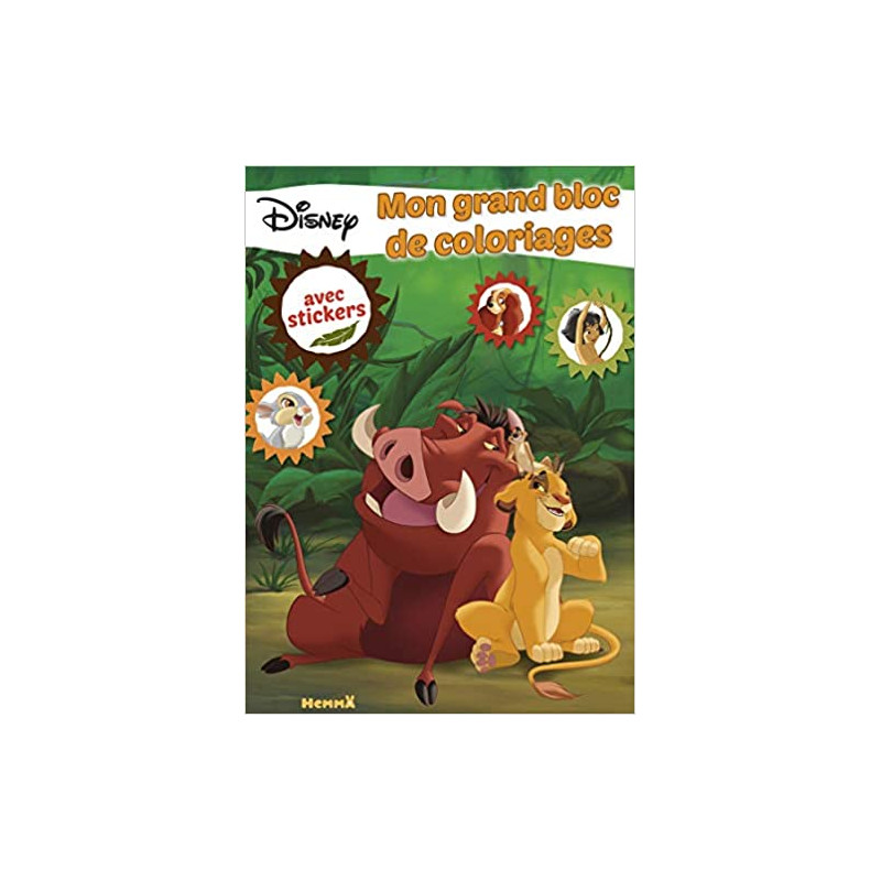 Disney - Mon grand bloc de coloriage avec stickers, , JEUNESSE - Maxilivres