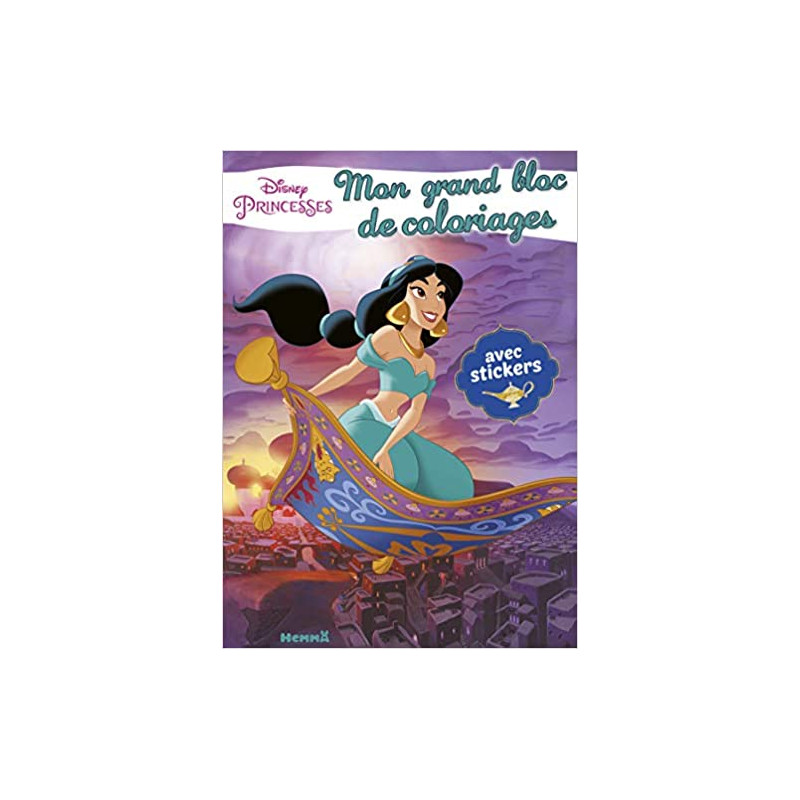 Disney Aladdin - Mon grand bloc de coloriages avec stickers Pas Cher