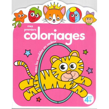 Mes premiers coloriages avec les modèles en couleur (tigre)