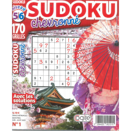 Recueil Sudoku chevronné niveau 5/6 (98 pages avec les solutions)