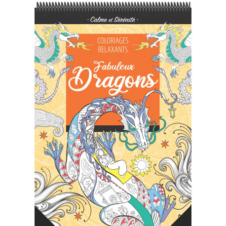 Coloriages relaxants avec spirales Fabuleux Dragons