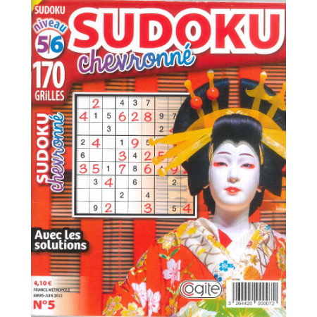 Recueil Sudoku chevronné niveau 5/6 (98 pages avec les solutions)