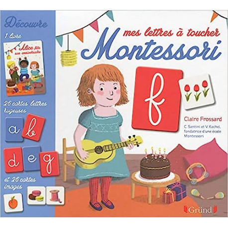 Mes lettres à toucher Montessori – Coffret avec 26 cartes