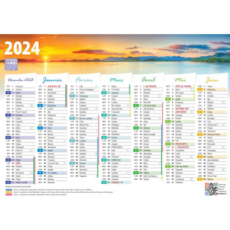 Calendrier 2024 Les îles (rigide, double face)