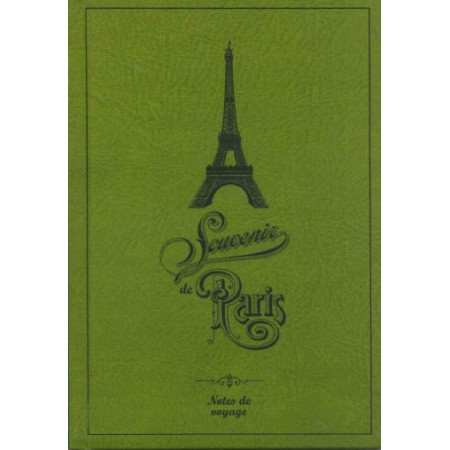 Carnet - souvenir de Paris - toucher peau de pêche (vert)