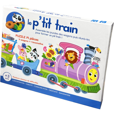 Boîte de jeux Le p'tit train 5 puzzles + 3 ans