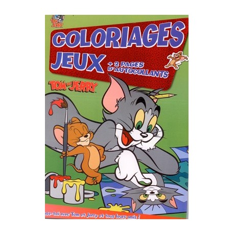 Coloriages jeux Tom and Jerry + 2 pages d'autocollants