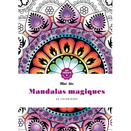 Mini-bloc d'Art-thérapie Mandalas magiques 60 coloriages