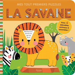 La savane  avec 4 adorables animaux à assembler ! - 9782383221807