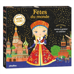 Fêtes du monde : mon coffret : cartes à gratter et colorier