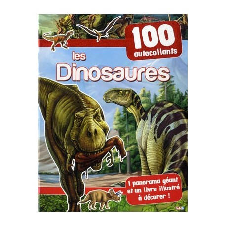 Les dinosaures (rouge). 100 autocollants + 1 panorama