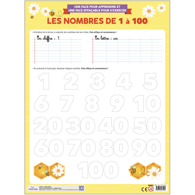 copy of Poster Effaçable - Les tables de multiplications - 9782754231992
