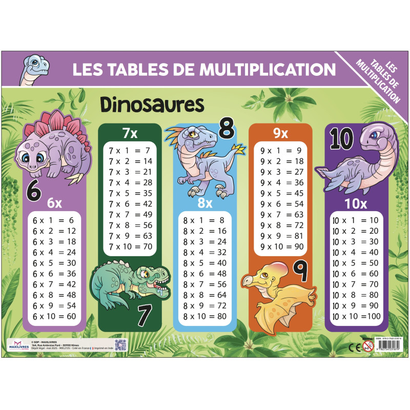 Sous-Main - Les tables de multiplication - 9782754231879