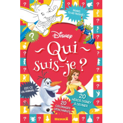 Disney : Qui suis-je ? : 20 héros Disney à deviner - 20 coloriages détachables - 9782508058370