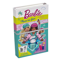 Barbie - place au fun - 2 carnets + 12 crayons de couleur - 9782754234139