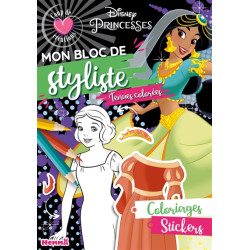 Disney Princesses : Mon bloc de styliste : Coup de coeur créations - Tenues colorées - 9782508057274