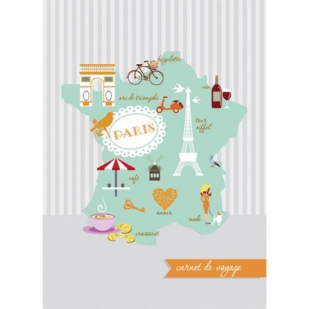 Carnet de voyage - carte de France - Vernis sélectif